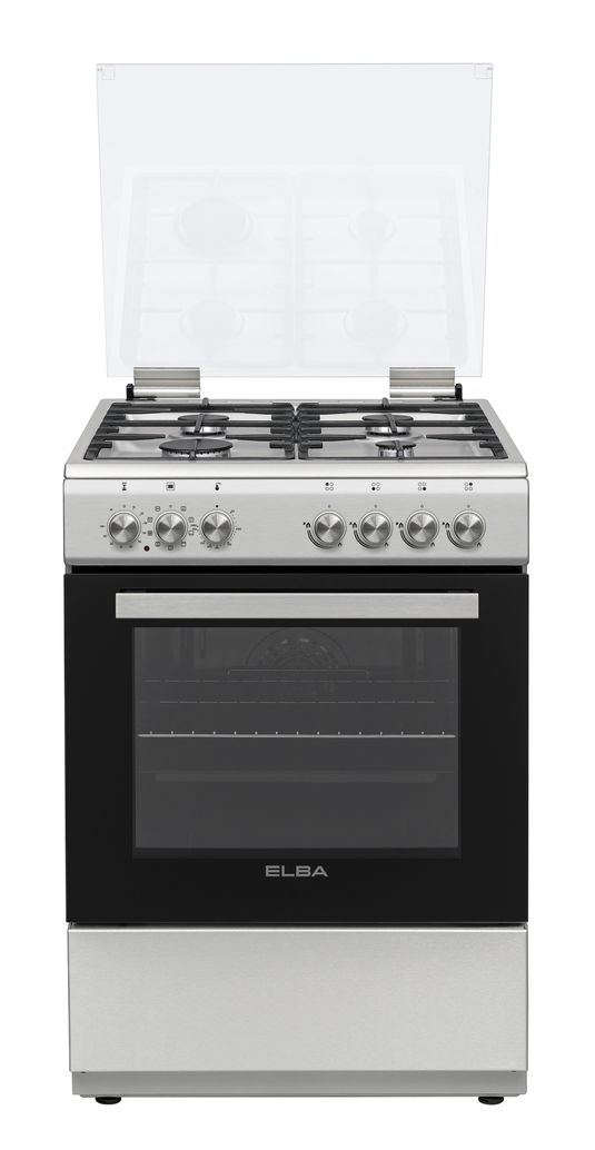 Elba Essential 04/66CL442- 4 Burner Gas Stove Electric Oven 60cm Silver